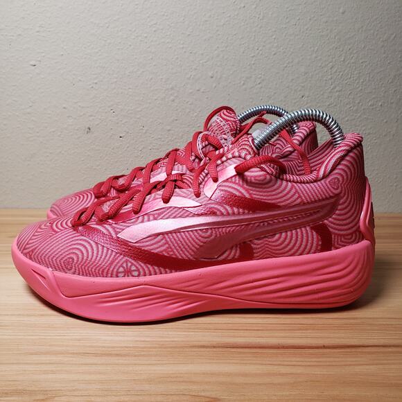 Puma Shoes - Puma Womens 6.5 Stewie 2 Mi Amor Basketball Shoes Red Pink Swirl Bold Maximalist